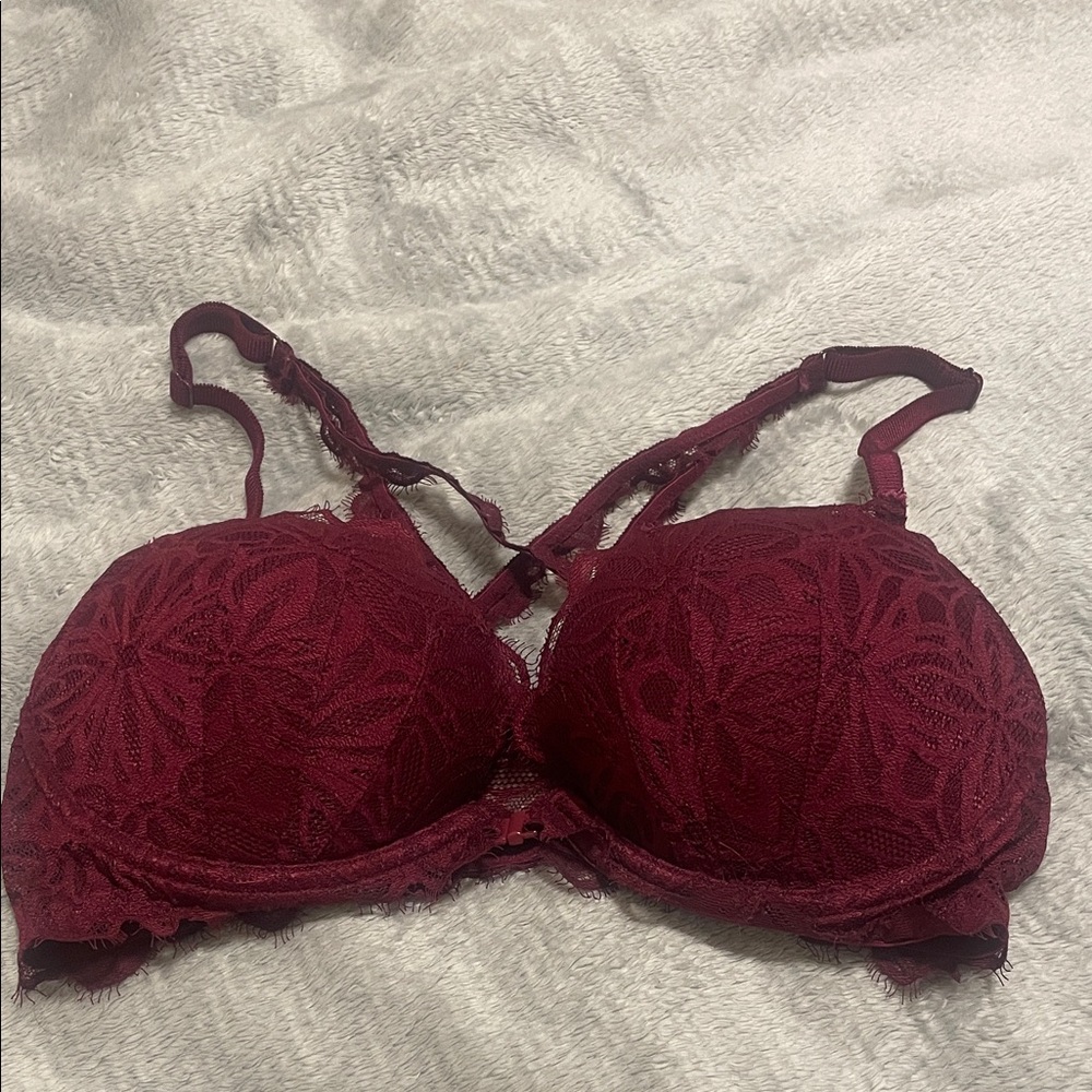 Victoria's Secret Deep burgandy Lace Bra